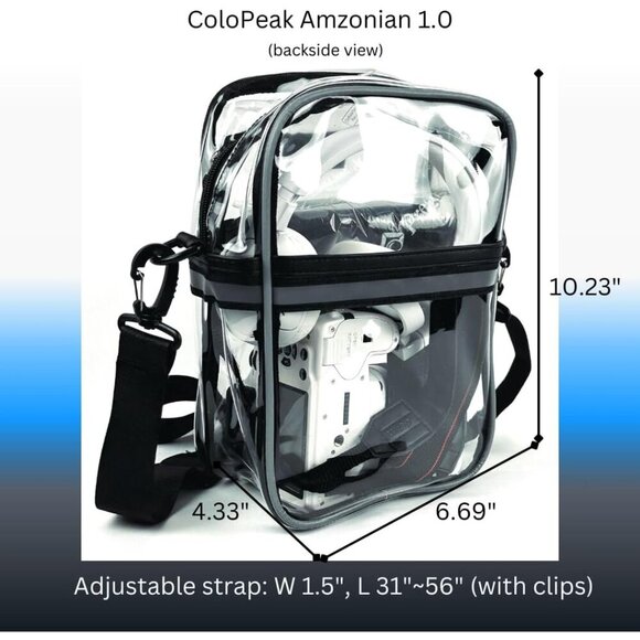 Clear PVC Crossbody Bag Unisex Stadium Approved Transparent Purse - Picture 4 of 9